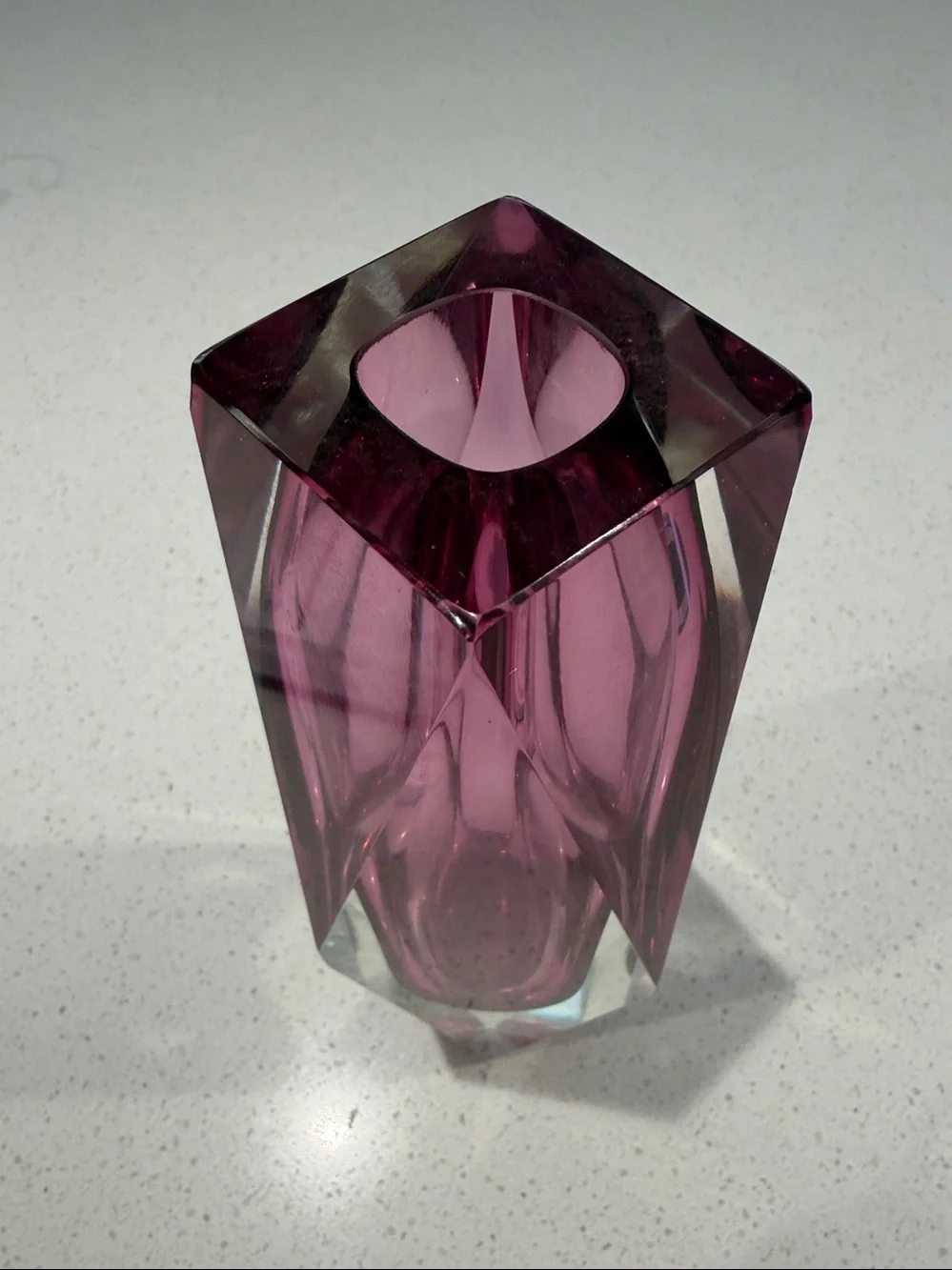 Vintage 1960, Formica Veti di Murano Purple Glass Vase - Elegant Home Accent